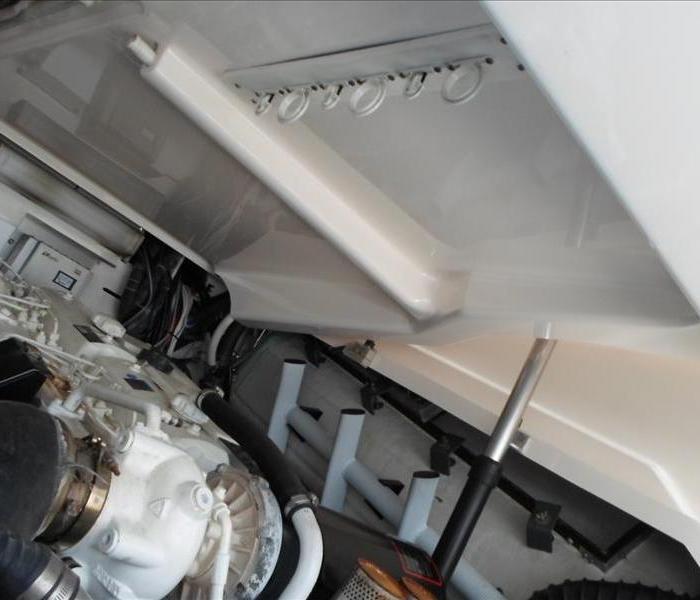 boats engine compartment clean
